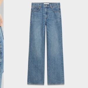 Denim Forum Farrah Hi-rise Wide Jean (Light Blue)